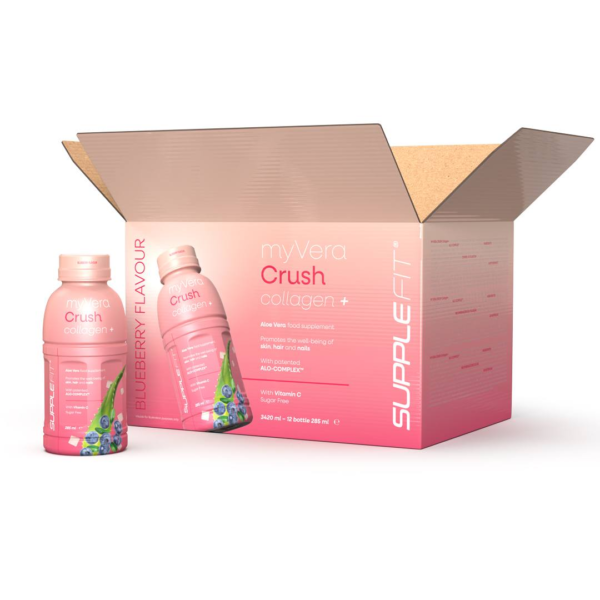 MYVERA CRUSH Collagen + | Nahrungsergänzungsmittel in Einzelflaschen à 285 ml (6er Pack) - 1710 ml